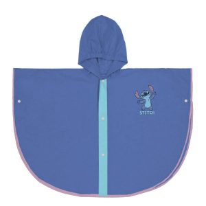 Cape Imperméable à Capuche Stitch Bleu